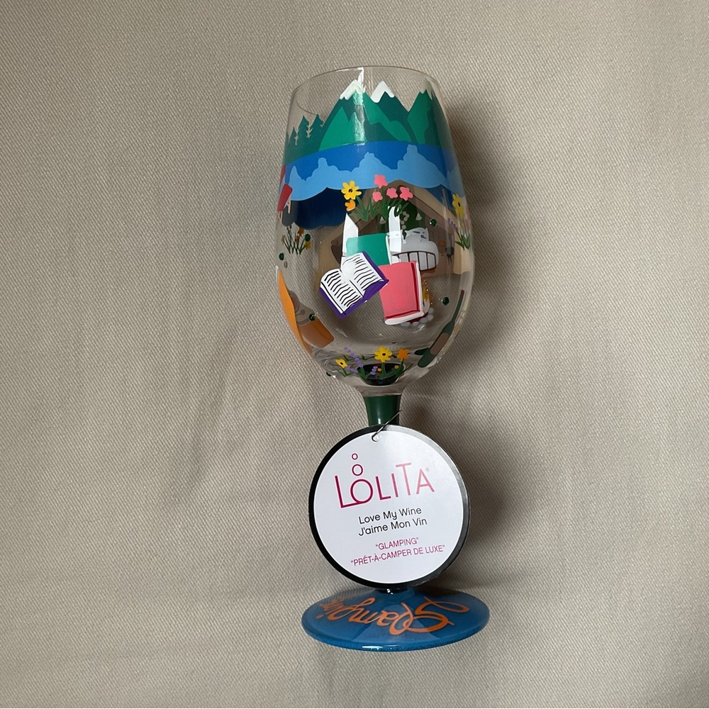 🦋LOLITA "Glamping” Love My Wine 15oz Glass NWT - Picture 7 of 7